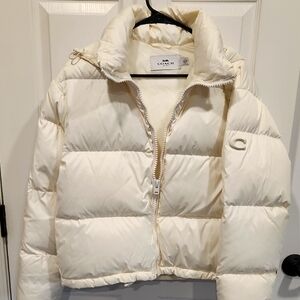 Coach Women's Cream Puffer Jacket